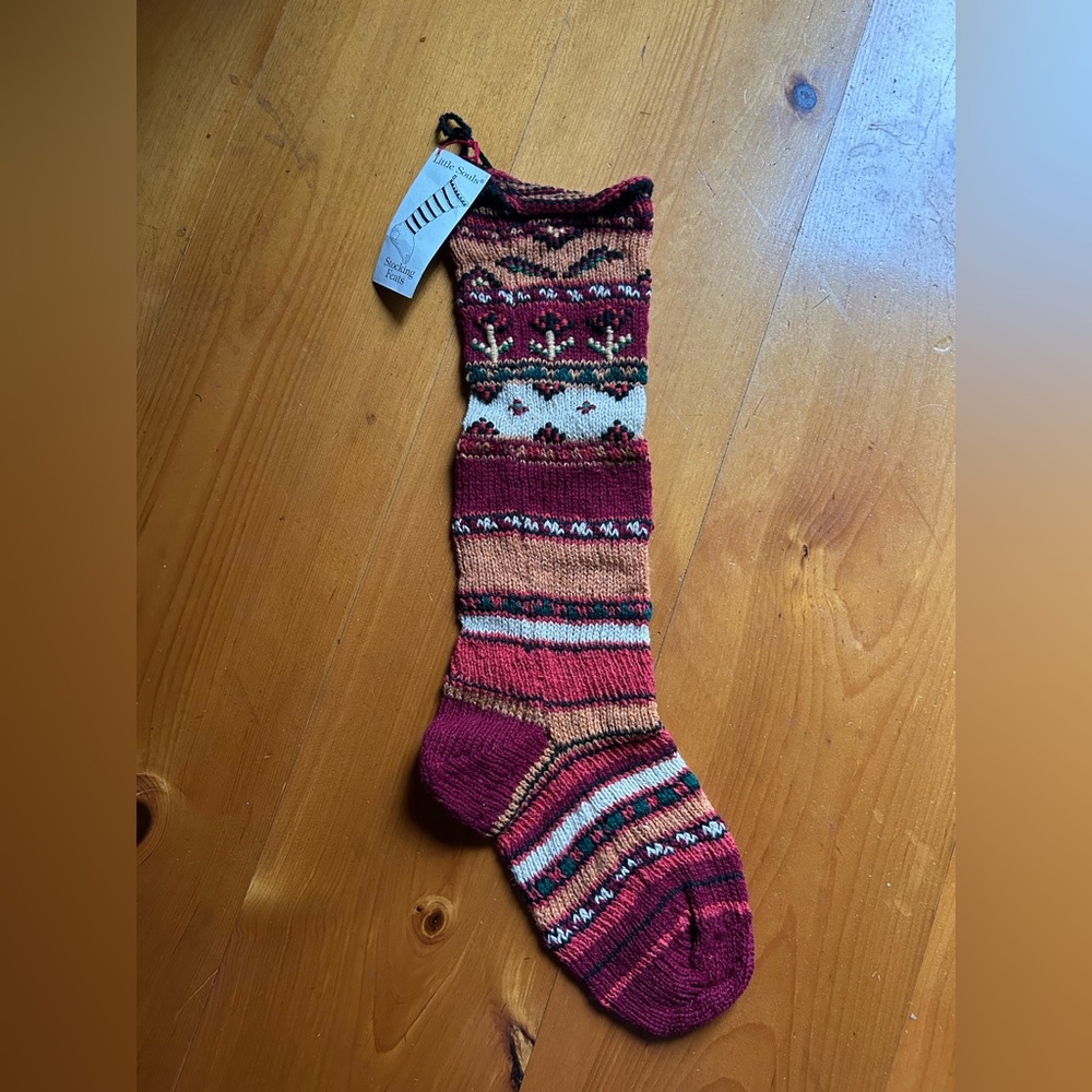 Beautiful Colorful Hand Knit Wool Stocking